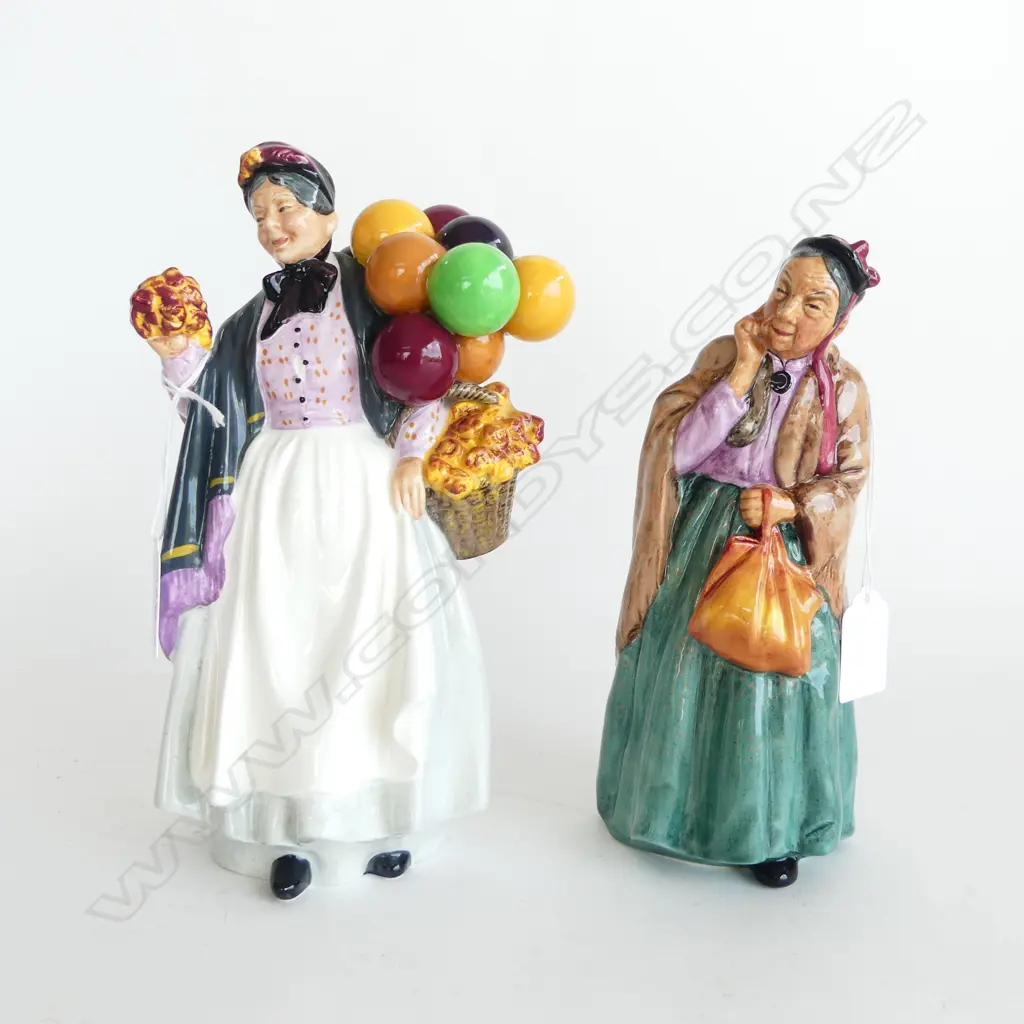 2 ROYAL DOULTON FIGURINES 'BIDDY PENNY FARTHING' H.220mm & 'BRIDGET' H.200mm Image 1++
