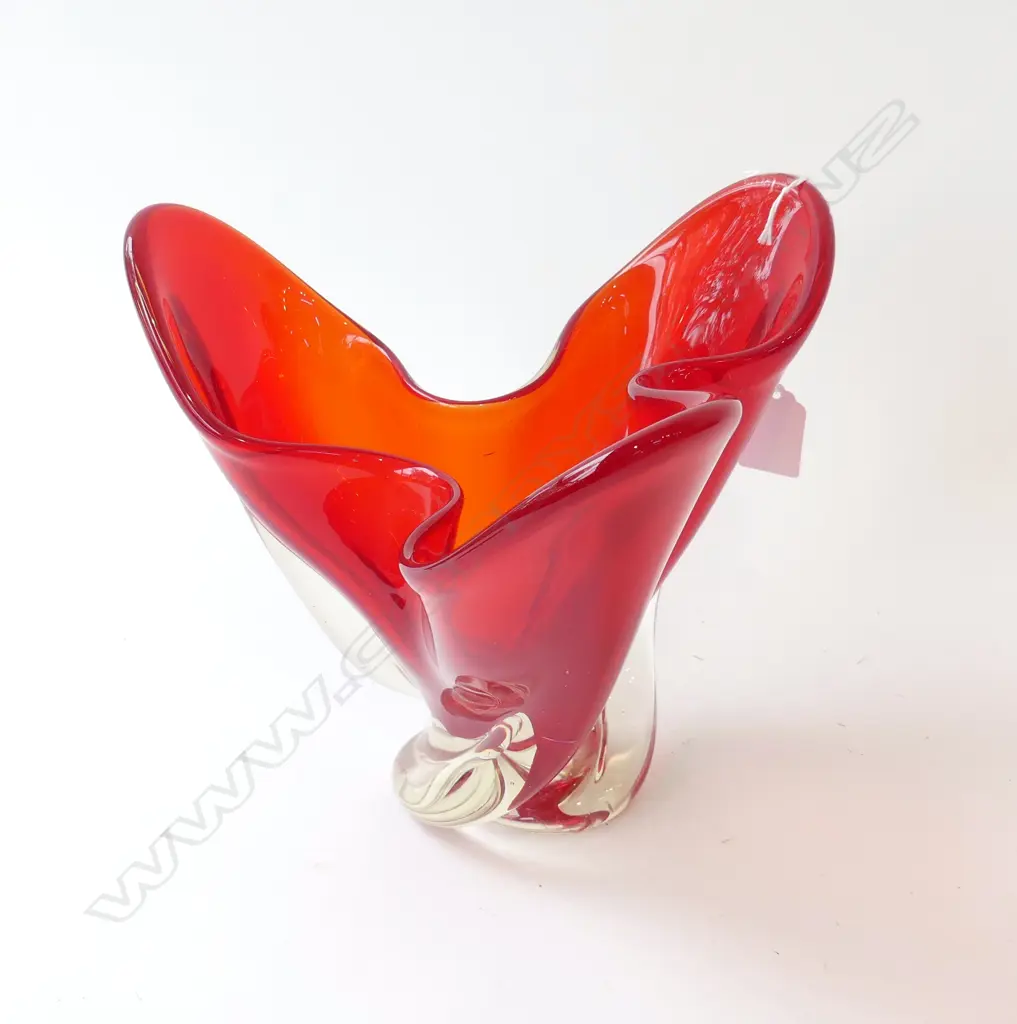 RED ART GLASS BOWL H.210mm Image 1++