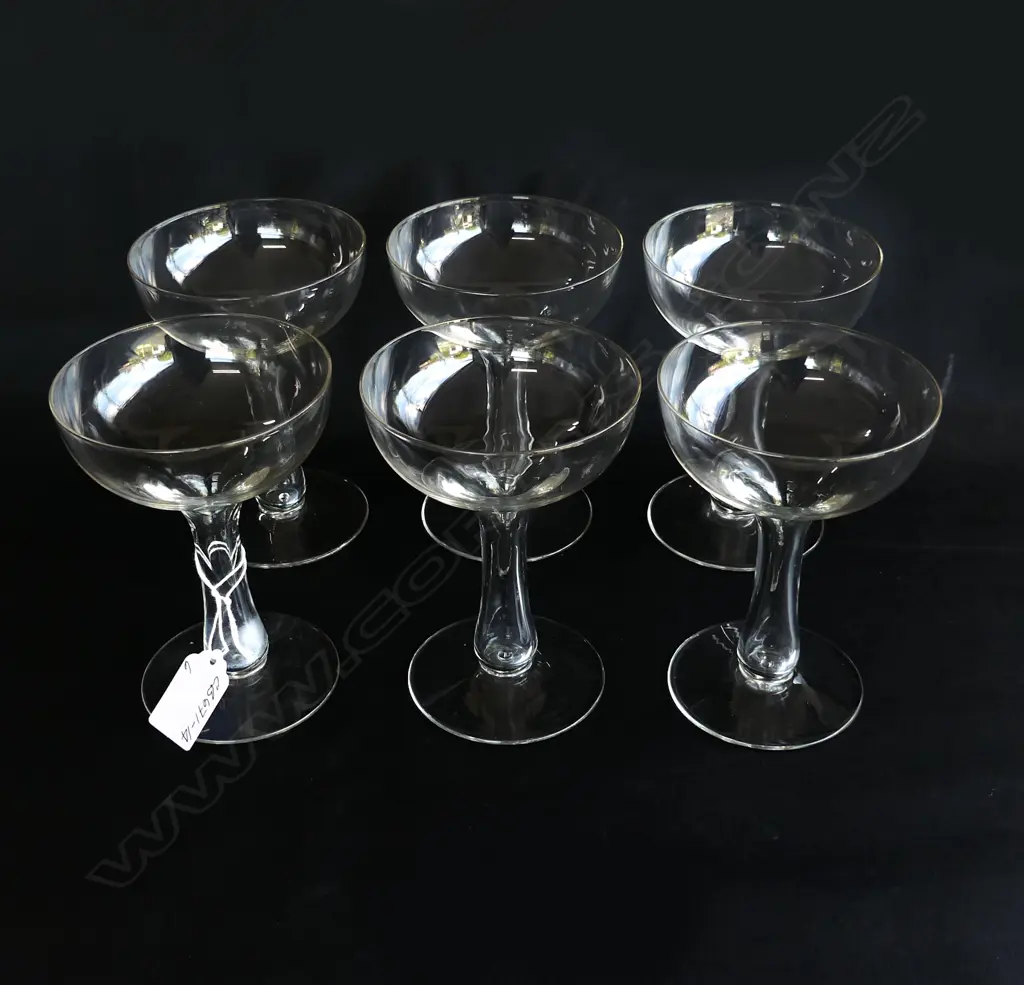 6 HOLLOW STEMMED CHAMPAGNE GLASSES Image 1++
