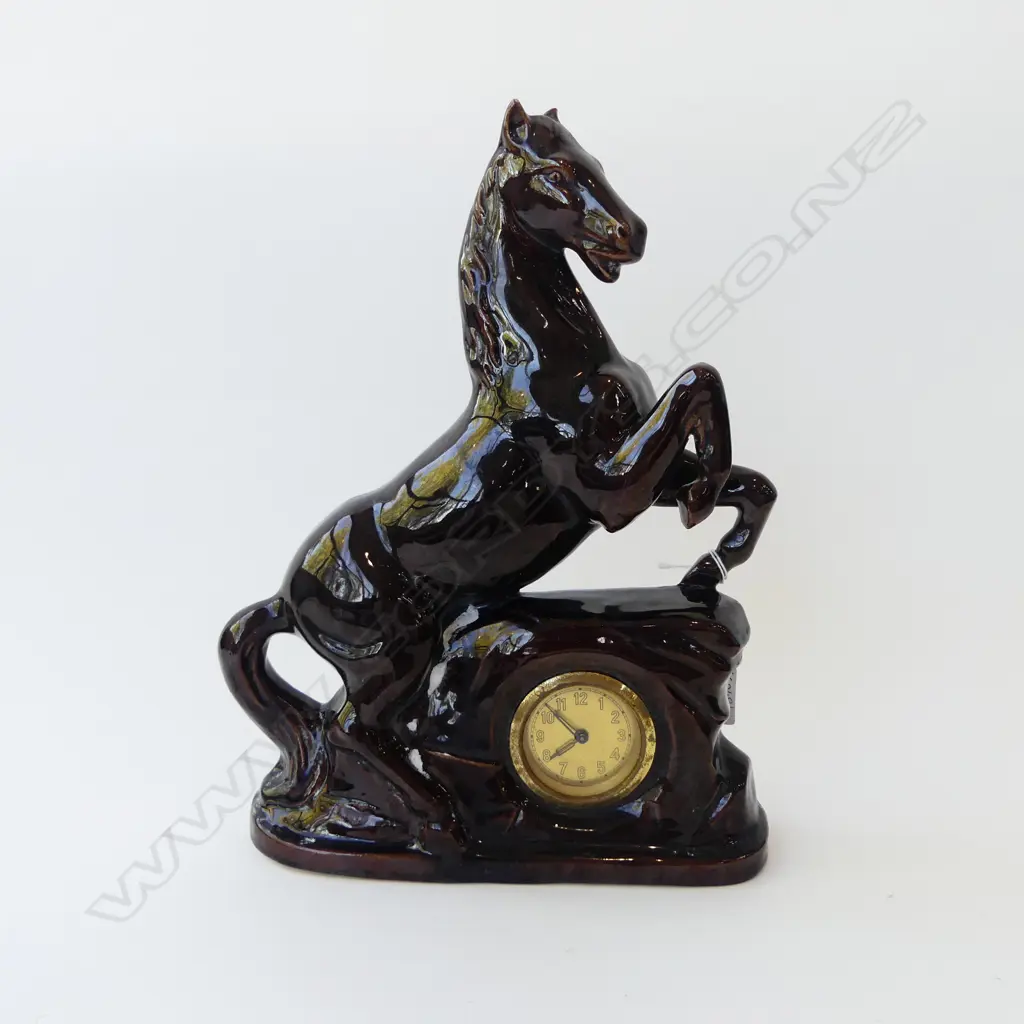 GERMAN HORSE CHINA MANTLE CLOCK H320MM Image 1++