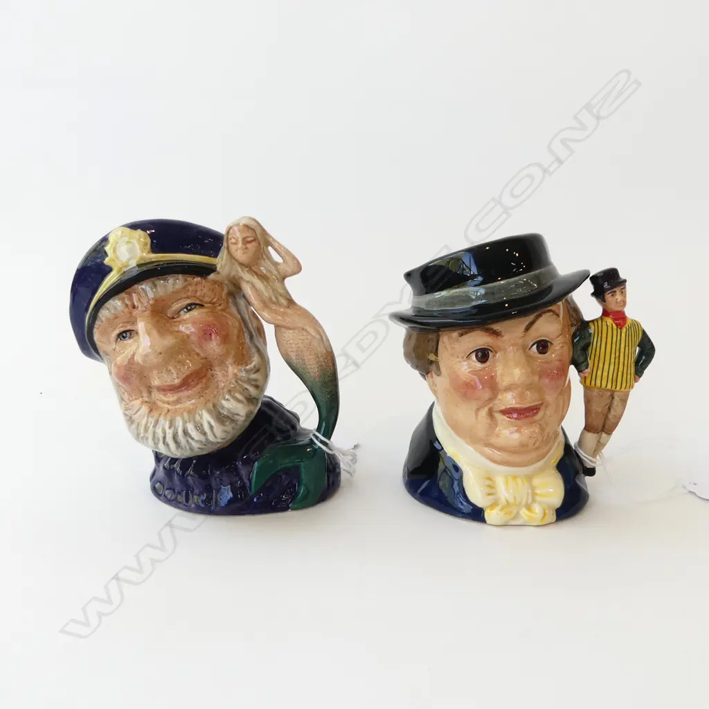 2 ROYAL DOULTON TOBY JUGS 'OLD SALT' H.120mm & 'MR PICKWICK' H.100mm Image 1++