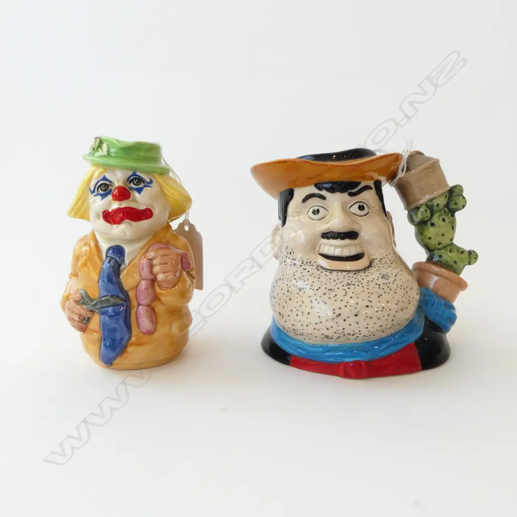 2 ROYAL DOULTON TOBY JUGS 'DESPARATE DAN' H.120mm & 'CHARLIE CHEER' H110mm Image 1++