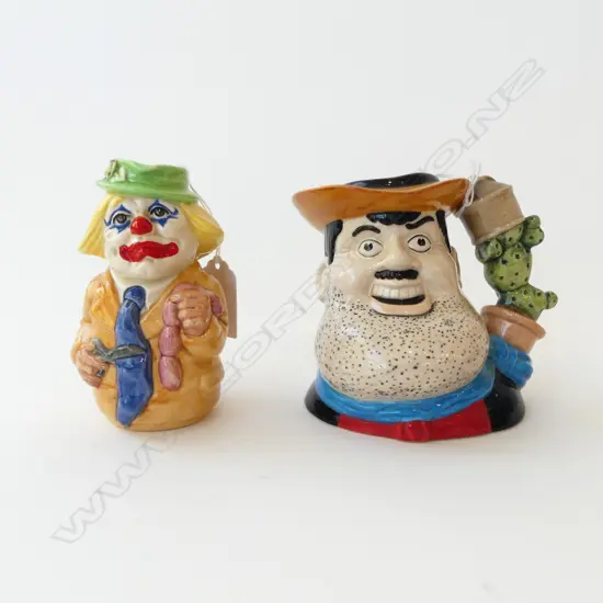 2 ROYAL DOULTON TOBY JUGS 'DESPARATE DAN' H.120mm & 'CHARLIE CHEER' H110mm