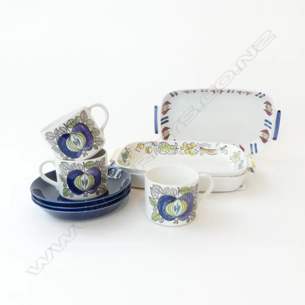 3 RORSTRAND OVENWARE DISHES; 2x DELIKAT, 1x GRANADA W.250mm + 3 'EDEN' C/S Image 1++