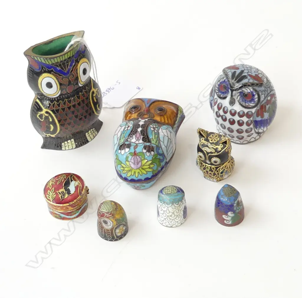 CLOISONNE OWLS Image 1++