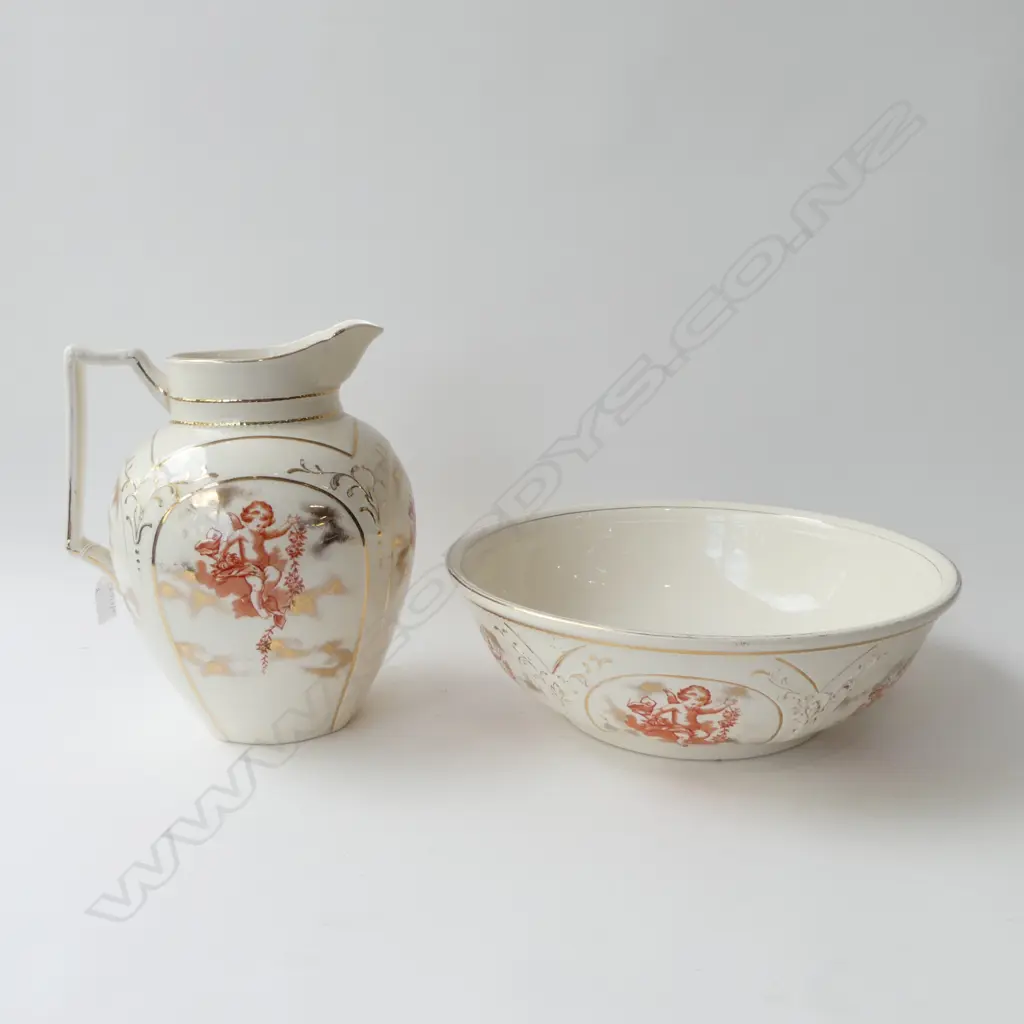 ANTIQUE HANLEY WASH BOWL 400mm dia & JUG Image 1++
