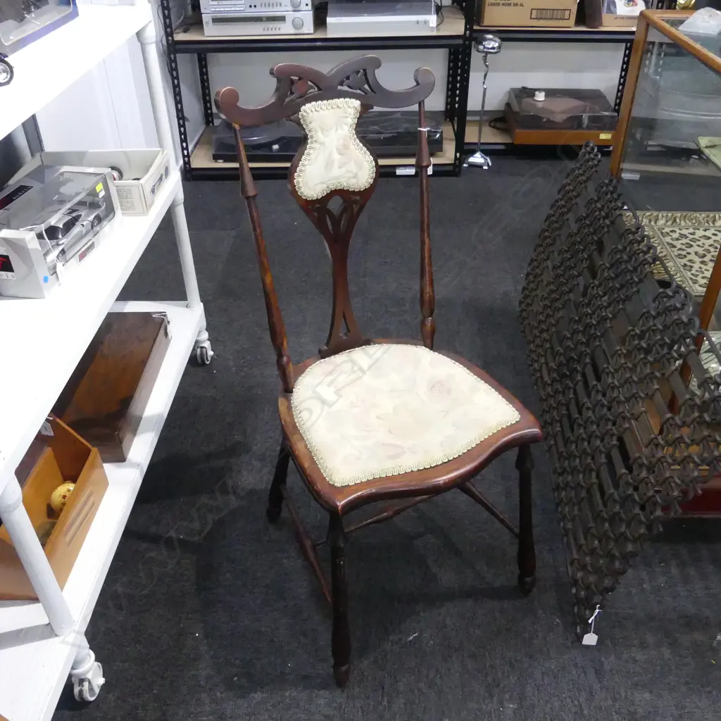 EDWARDIAN MAHOGANY PARLOUR CHAIR Image 1++
