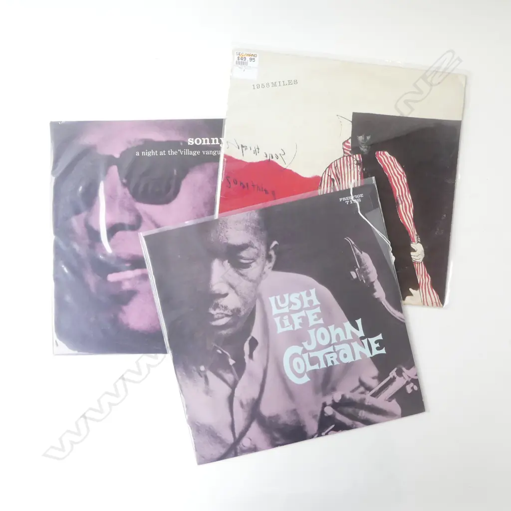 3 JAZZ LP RECORDS; JOHN COLTRANE LUSH LIFE, MILES DAVIS 1958, SONNY ROLLINS VILLAGE VANGUARD Image 1++