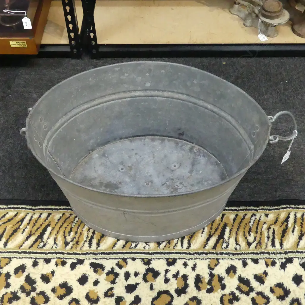 VINTAGE GALVANISED METAL BUCKET 550x420x255mm Image 1++