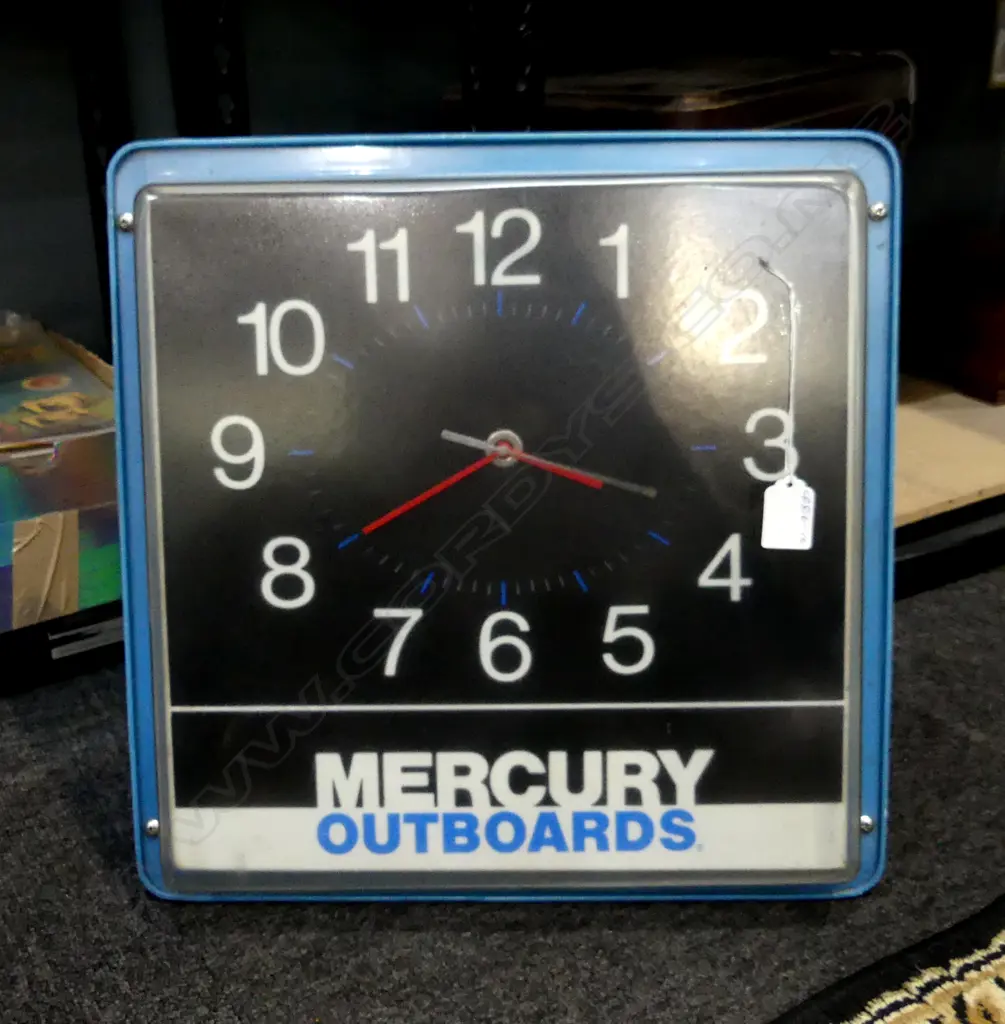 VINTAGE MERCURY OUTBOARD DEALERSHIP CLOCK 400x400mm Image 1++