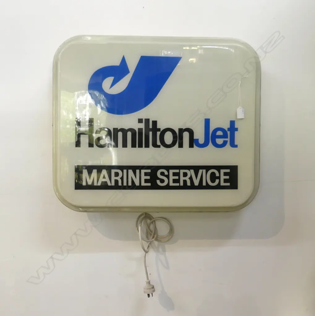 VINTAGE HAMILTON JET MARINE SERVICE SIGN [WORKING] 560x660mm Image 1++