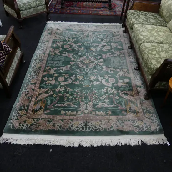 LGE CHINESE SEMI SCULPTED GREEN CARPET 2650 x1700mm