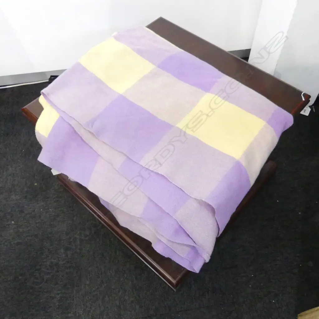 ONEHUNGA WOOLLEN MILLS PRINCESS BLANKET, PURPLE CHECK Image 1++