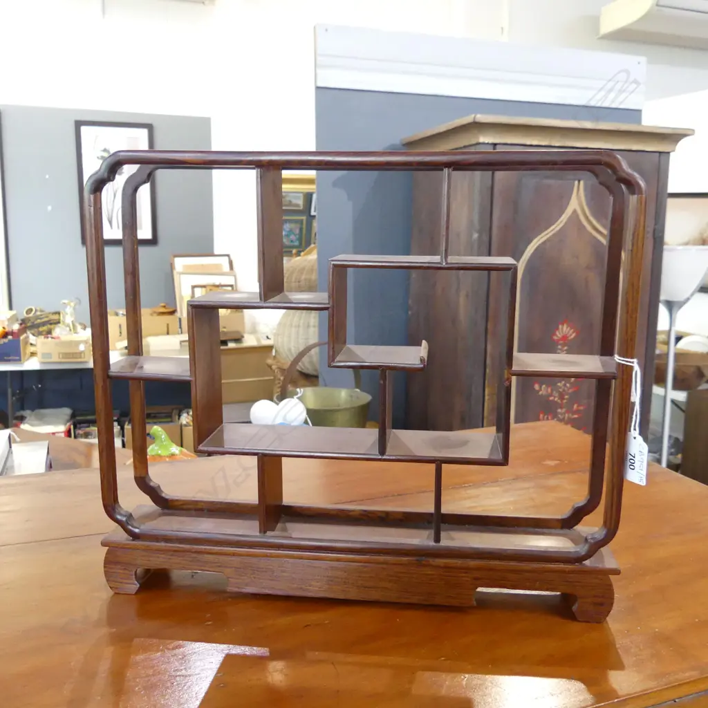 ORIENTAL ROSEWOOD DISPLAY SHELF 400x70x335mm Image 1++