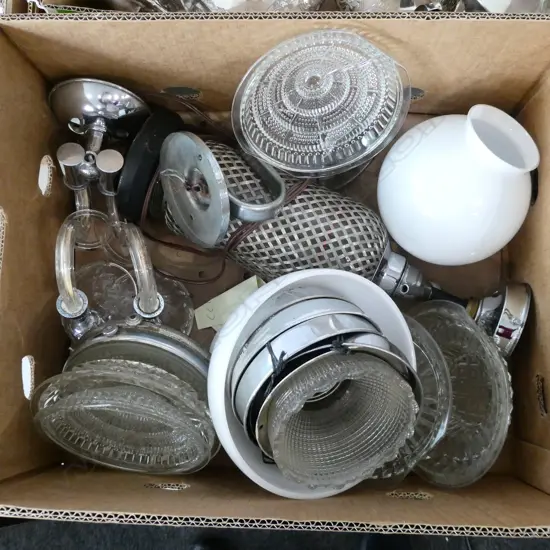 SODA SYPHON LAMP, CHROME GALLERIES, DECO WALL BRACKETS ETC