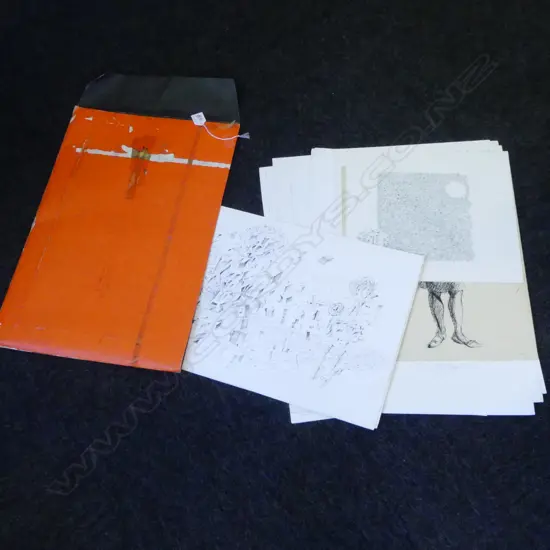 FOLDER OF PEN DRAWINGS; MOSTLY W. JENKS