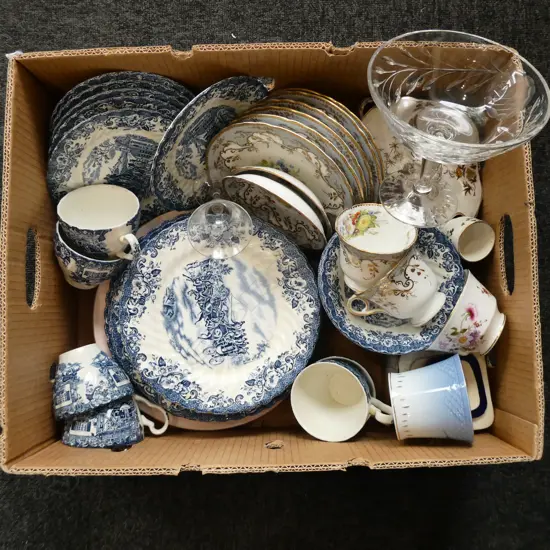 ASST. CHINA INCL. JOHNSON BROS. 'COACHING SCENES' PART DINNER SERVICE