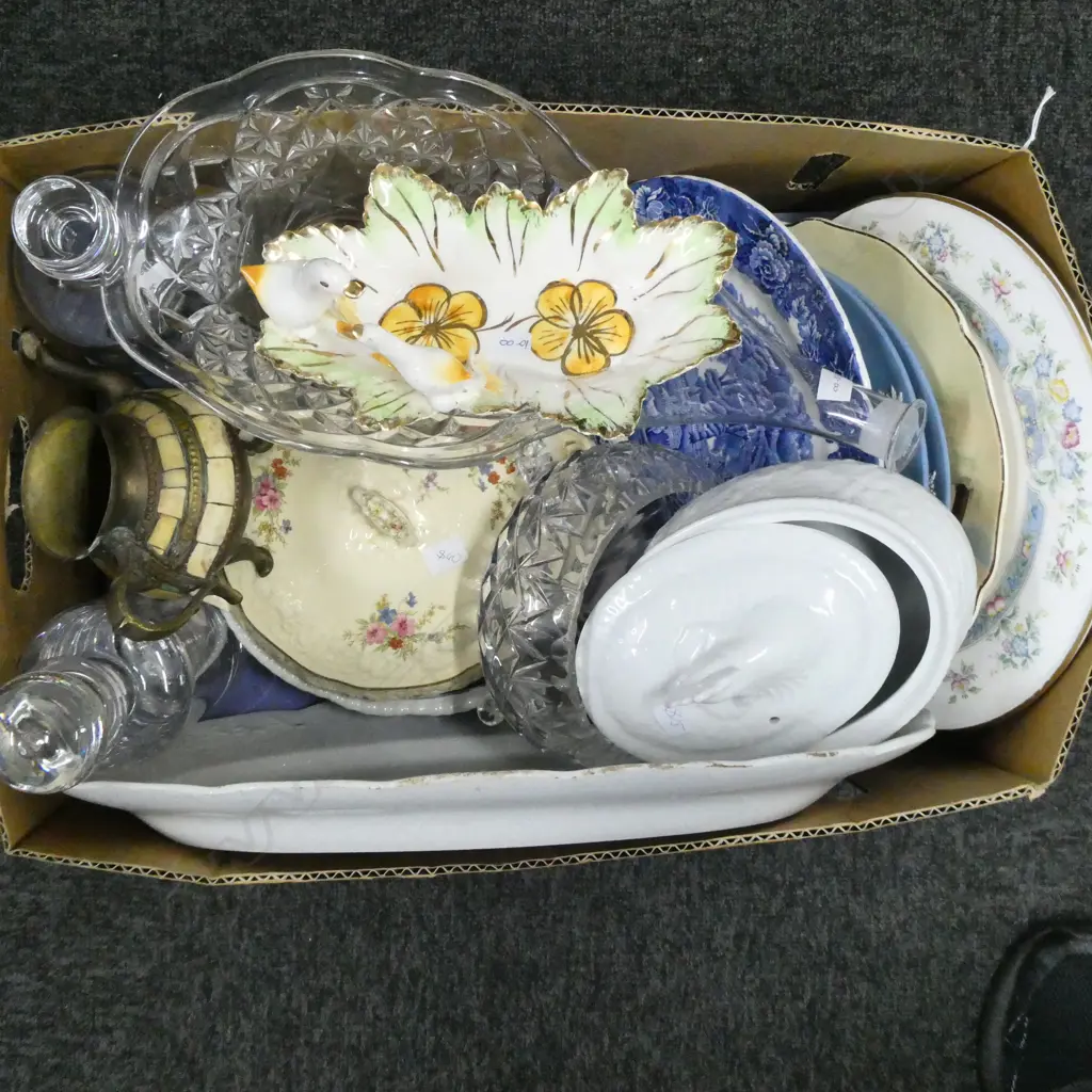 ASST. CHINA; PLATES, DECANTERS ETC Image 1++