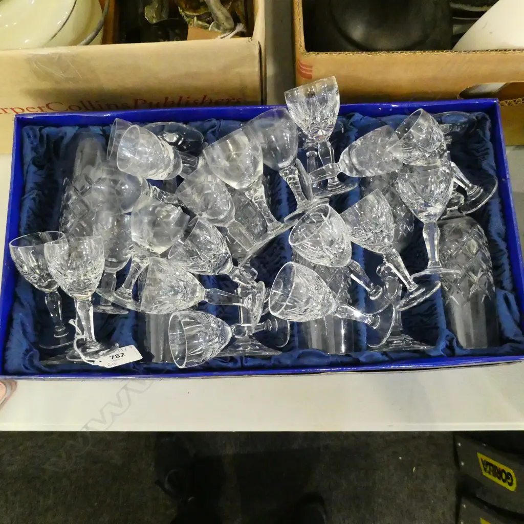 2 BOXES OF 6 BOHEMIA CRYSTAL CHAMPAGNE GLASSES H.215mm + OTHERS Image 1++
