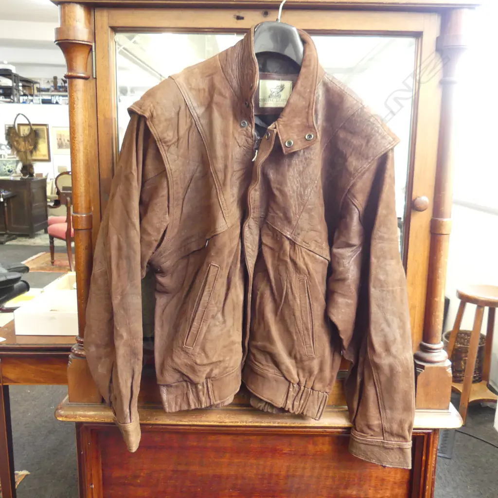 LEATHER JACKET (CHOCOLATE BROWN) SIZE L Image 1++
