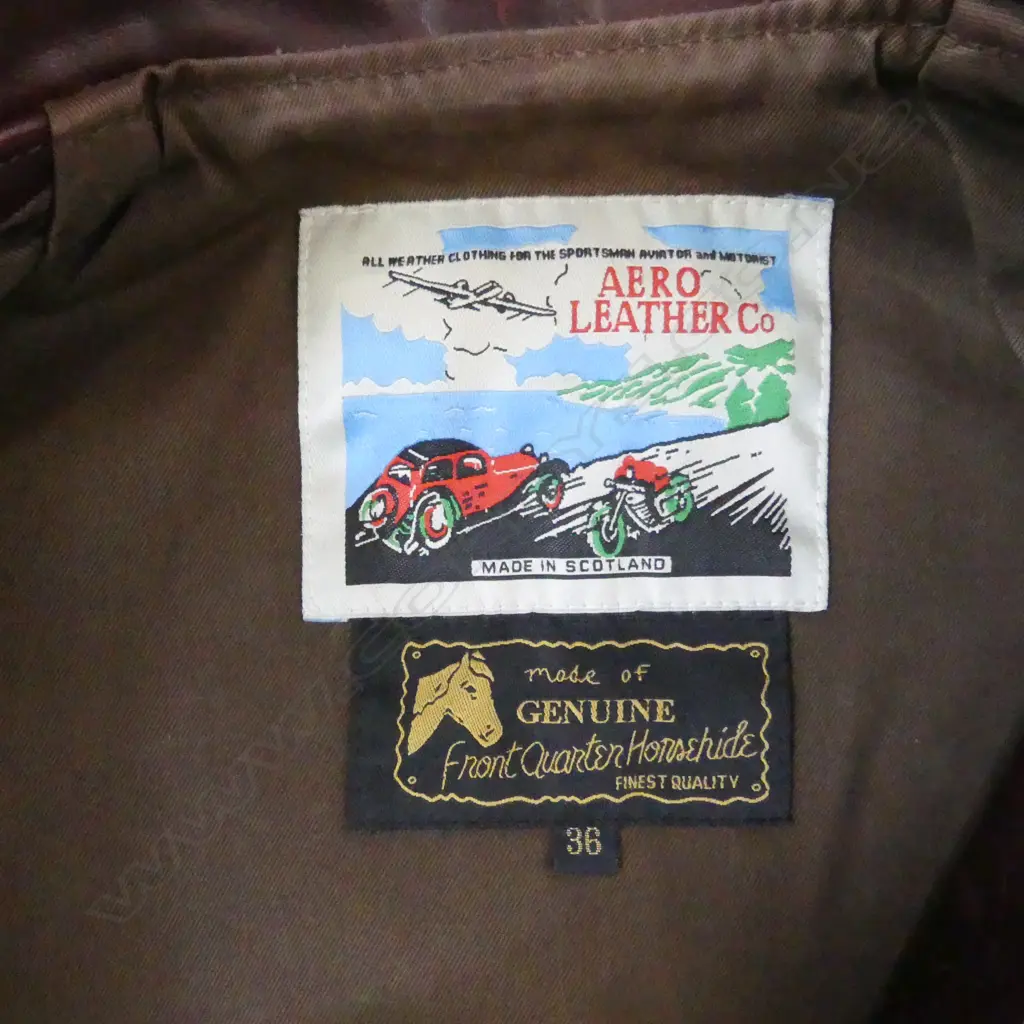 VINTAGE BURGUNDY AERO SCOTLAND LEATHER JACKET, FRONT QUARTER HORSEHIDE SZ. 36 Image 1++