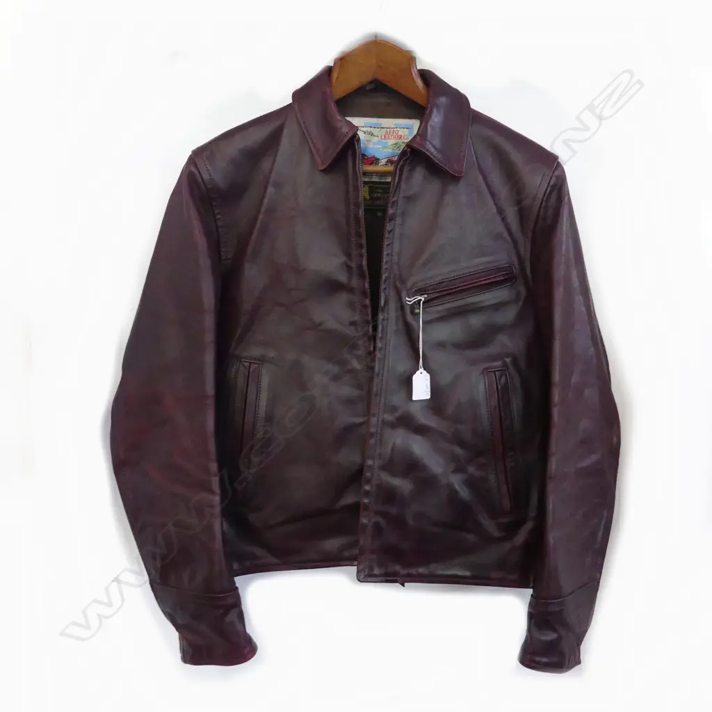 VINTAGE BURGUNDY AERO SCOTLAND LEATHER JACKET, FRONT QUARTER HORSEHIDE SZ. 36 Image 1++