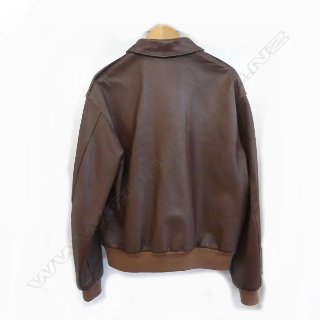 VINTAGE LEATHER JACKET, TYPE A-2, AERO FLIGHT MANF., AIR FORCE, US ARMY SZ. 44 Image 1++