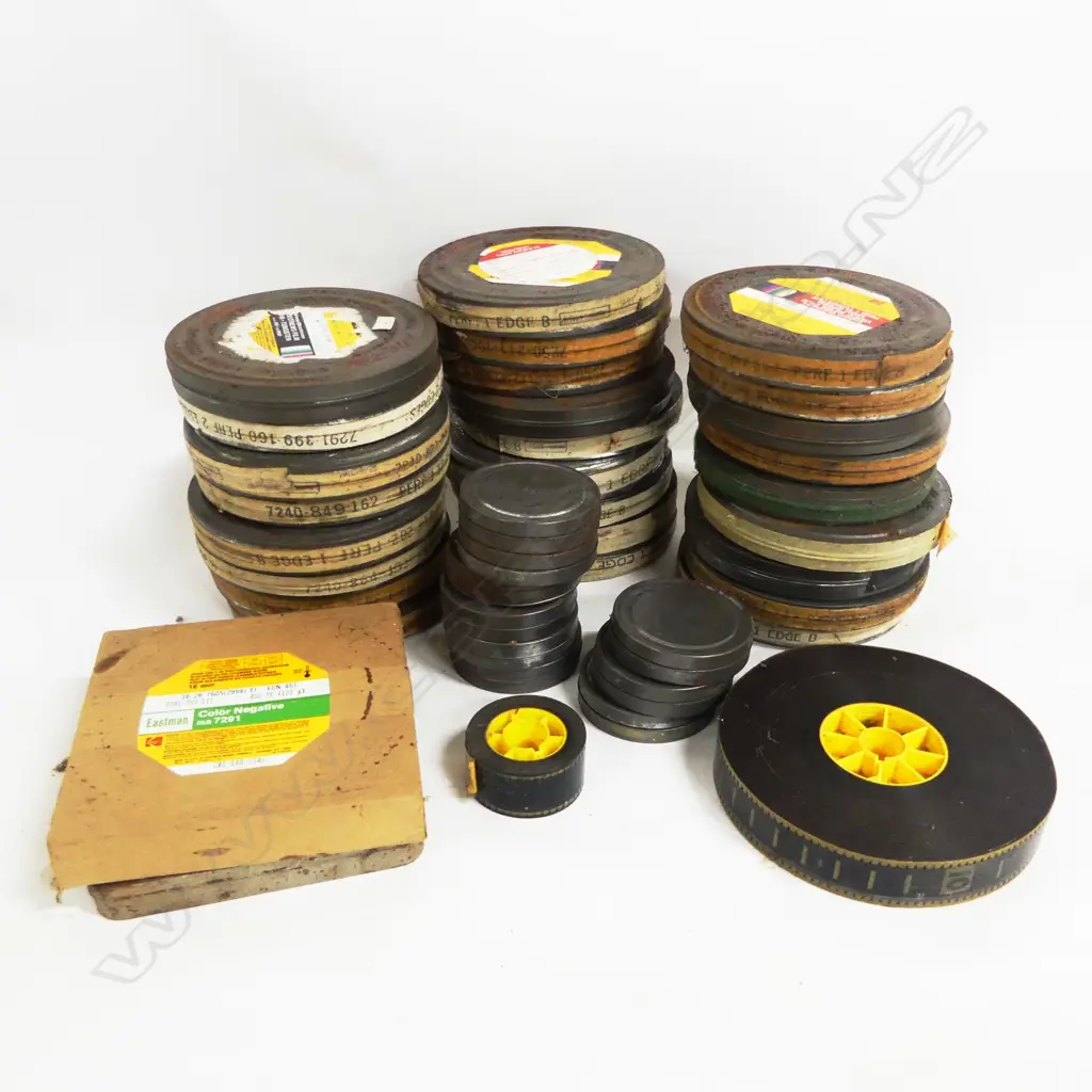 BOX LOT 16MM NEWS FOOTAGE ETC Image 1++