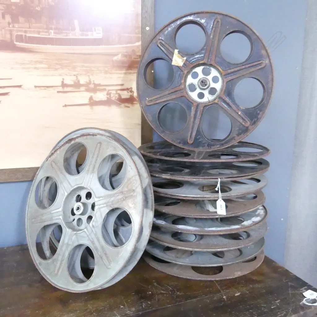 10 EMPTY METAL MOVIE / FILM SPOOL REELS Image 1++