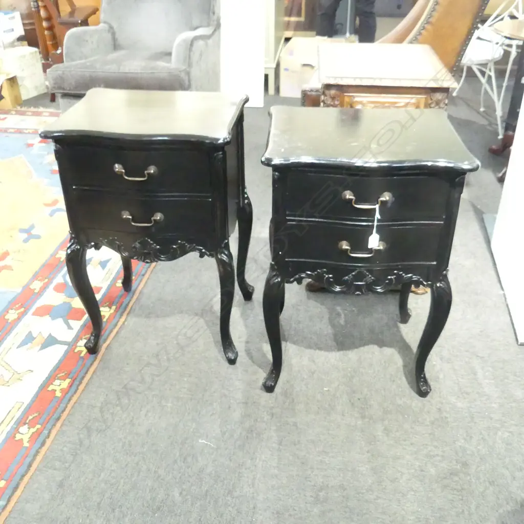 PR BLACK PAINTED BEDSIDE DRAWERS, 500 x 400 x 750mm Image 1++