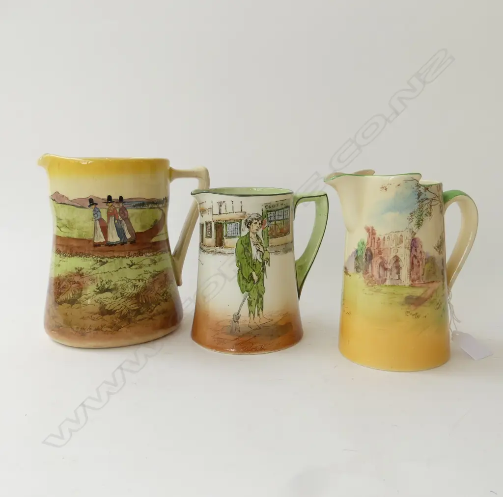 3 ROYAL DOULTON JUGS, 1 w. LID CRAZED H.180mm Image 1++
