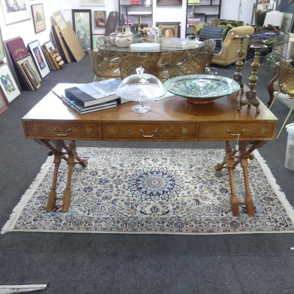 INLAID CAMPAIGN STYLE DESK 1520x755mm Image 1++