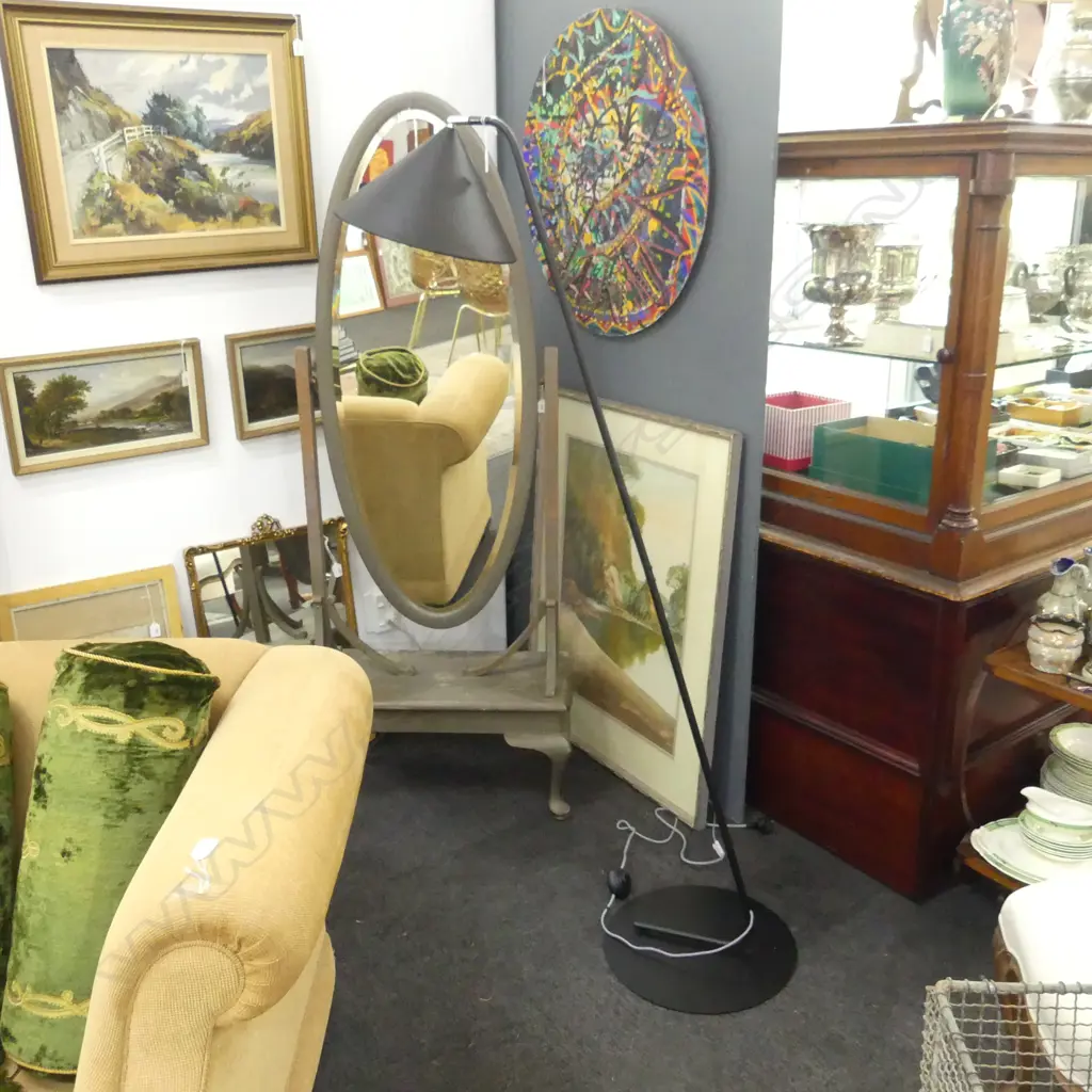 CONTEMPORARY BLACK FLOOR LAMP EX FREEDOM FURNITURE H.1650mm Image 1++