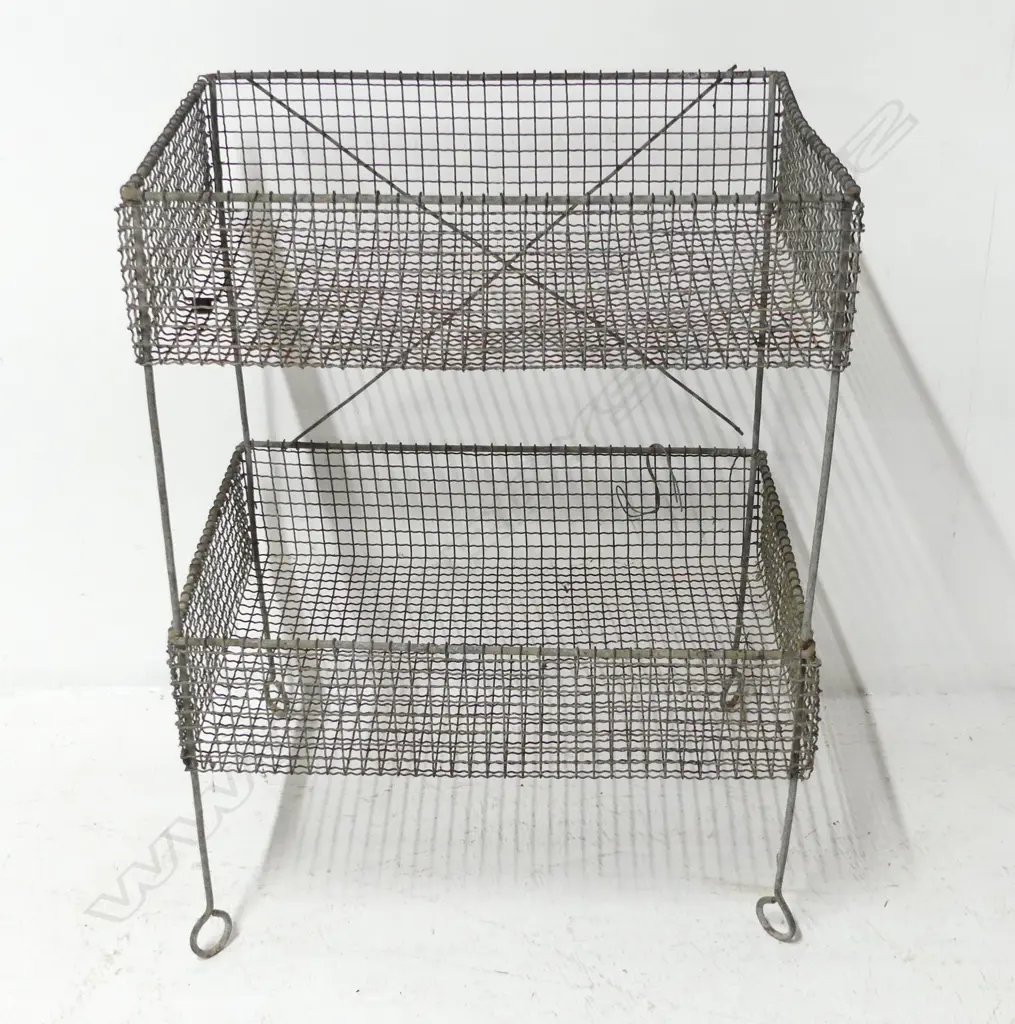 RUSTIC INDUSTRIAL STYLE WIRE MESH STORAGE RACK 620x460x820mm Image 1++