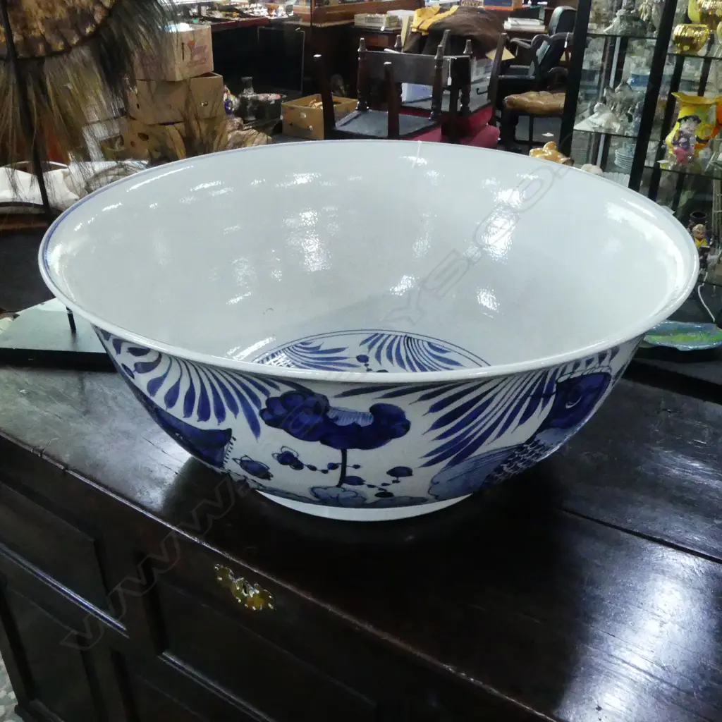 VERY LG ORIENTAL B/W BOWL H.270m, 645mm dia Image 1++