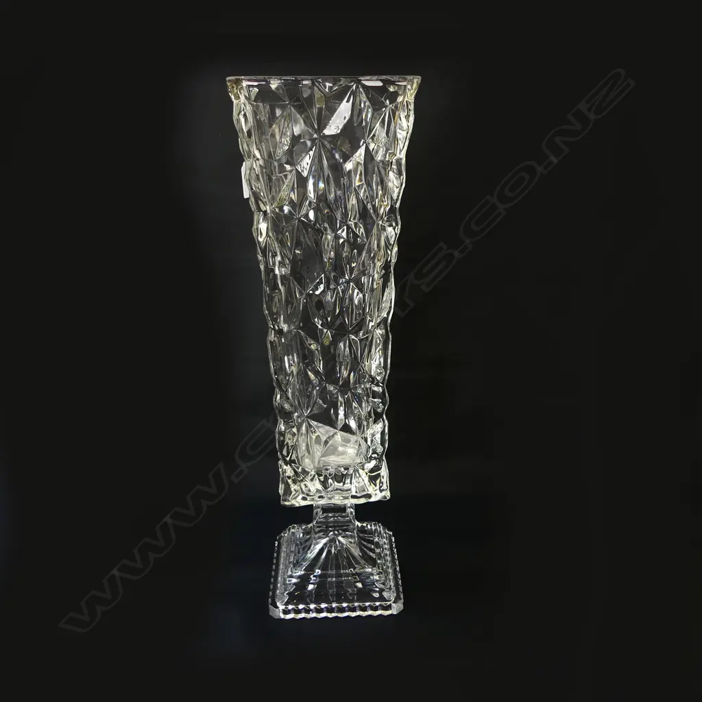 TALL GLASS VASE 'WOLFF CRISTAL DE CHUMBO', H.515mm Image 1++