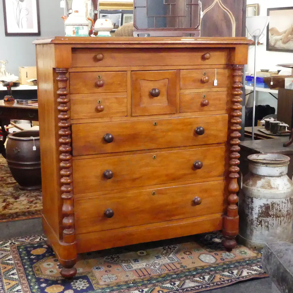 EARLY 20thC COLONIAL SCOTCH CHEST some borer mainly to back boards 1200x600x1375 Image 1++