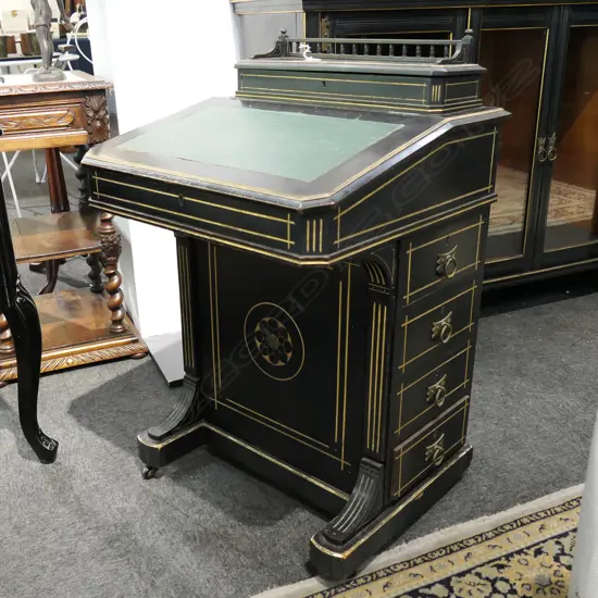 EBONISED DAVENPORT, 570x550x900mm