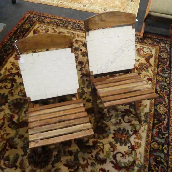 2 SMALL FOLDING BEACH CHAIRS