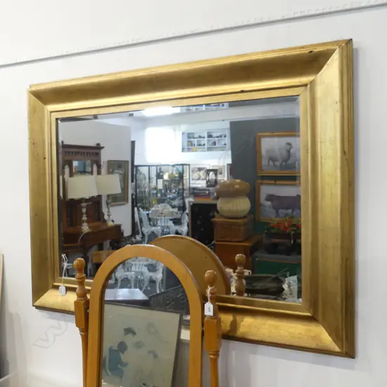 LG MODERN GILT FRAMED MIRROR, 1170 x 870mm