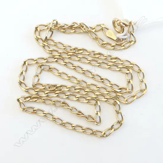 9ct YELLOW GOLD CURB LINK NECK CHAIN L.51cm 7.8gms