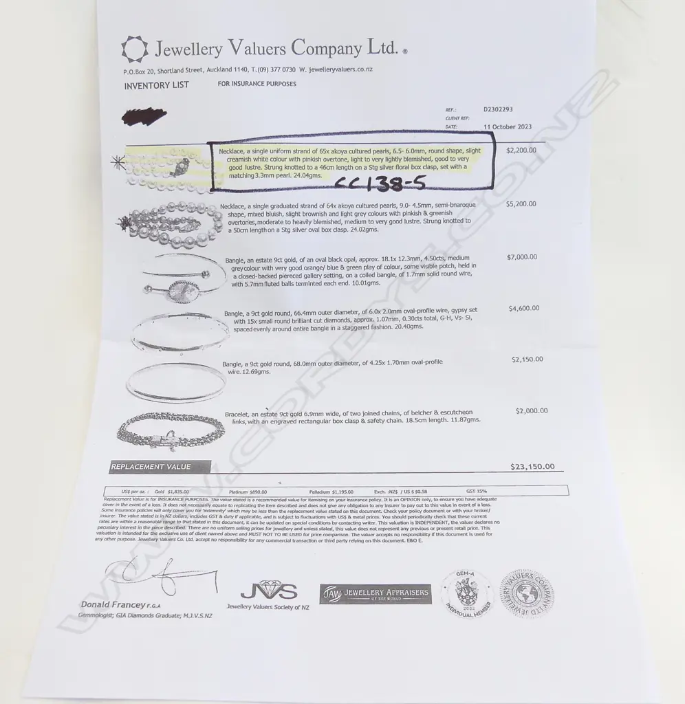 AKOYA PEARL NECKLACE - 65 PEARLS Image 1++