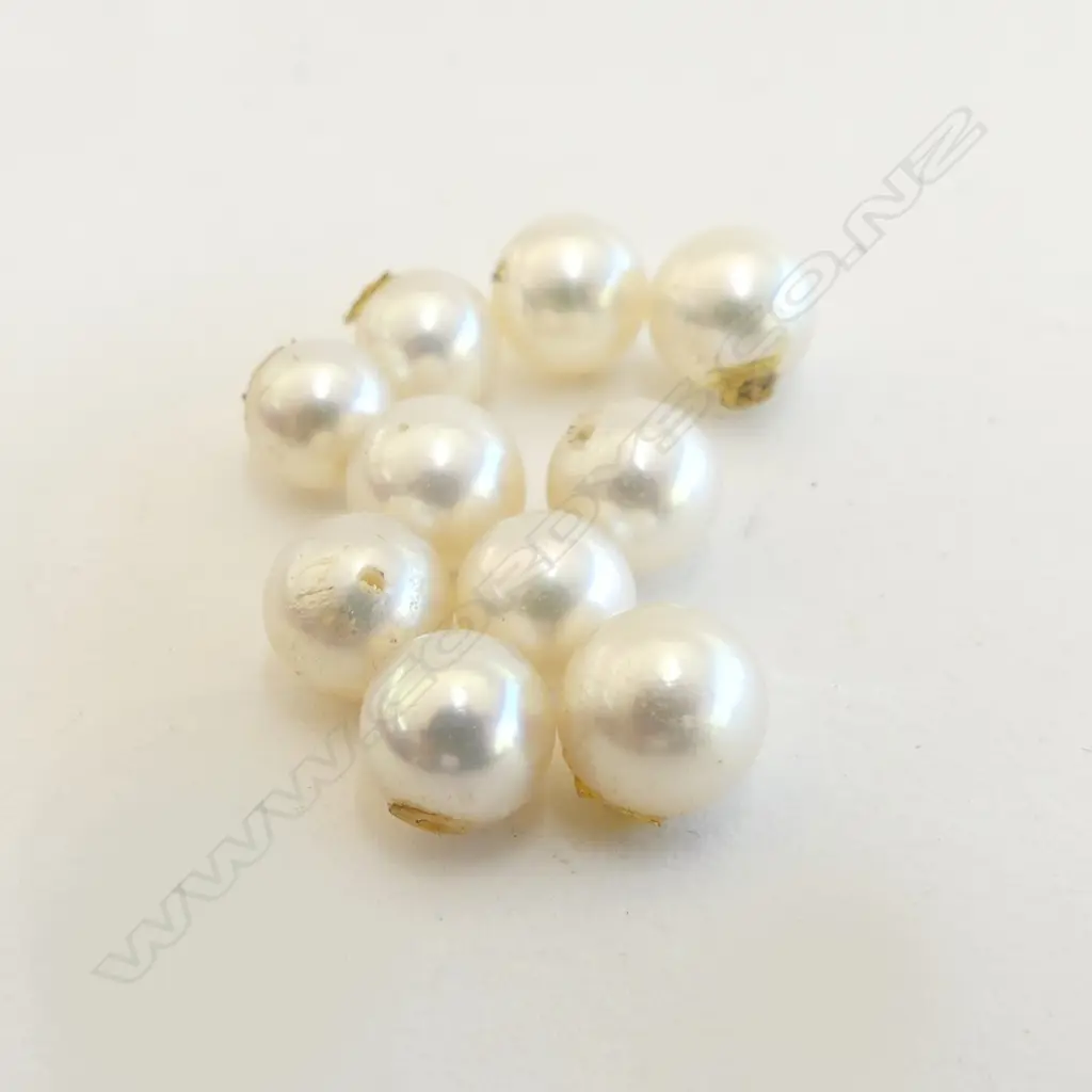 TEN MIKIMOTO PEARLS (TAKEN FROM A BROOCH that our vendor confirms was Mikimoto) Image 1++