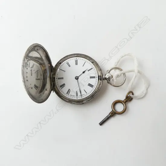 LADIES SILVER POCKET WATCH (going but no glass)