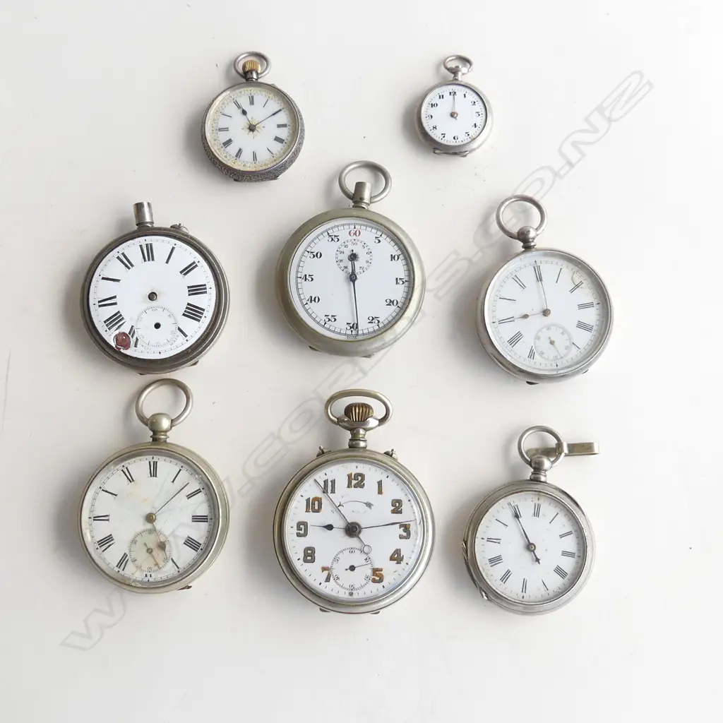 8 POCKET WATCHES, SOME STG Image 1++