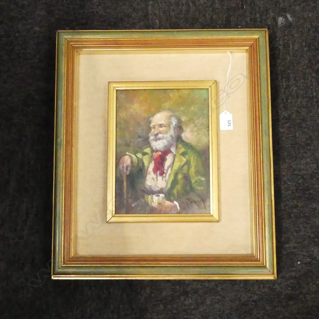 SIGNED PORTRAIT OF A GENTLEMAN, OIL ON CANVAS, 230x170mm Image 1++