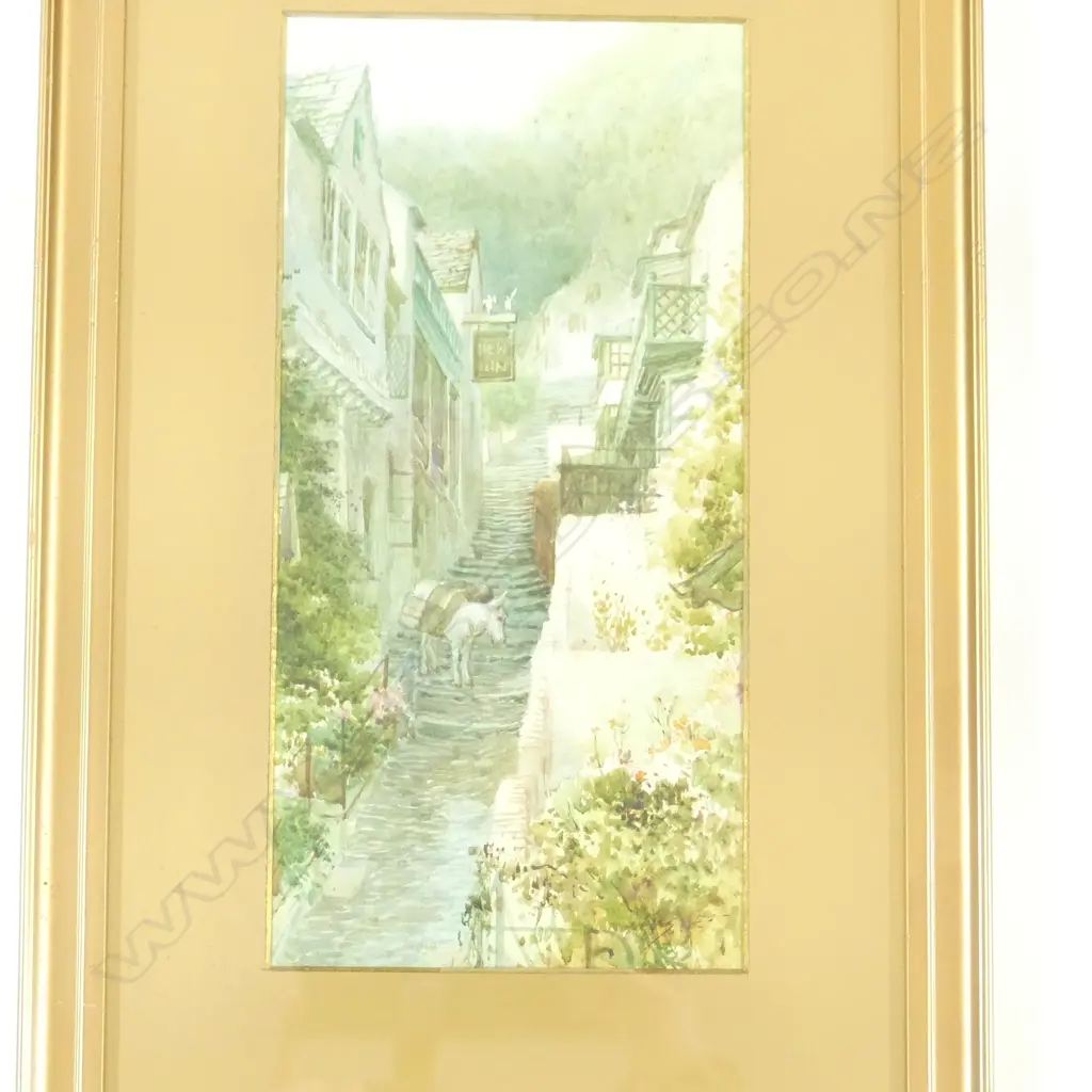 H W HICKS (1880-1944) CLOVELLY W/C 155 x 275mm & W H SWEET (1899-1943) CLOVELLY HIGH STREET W/C 145 x 290mm Image 1++