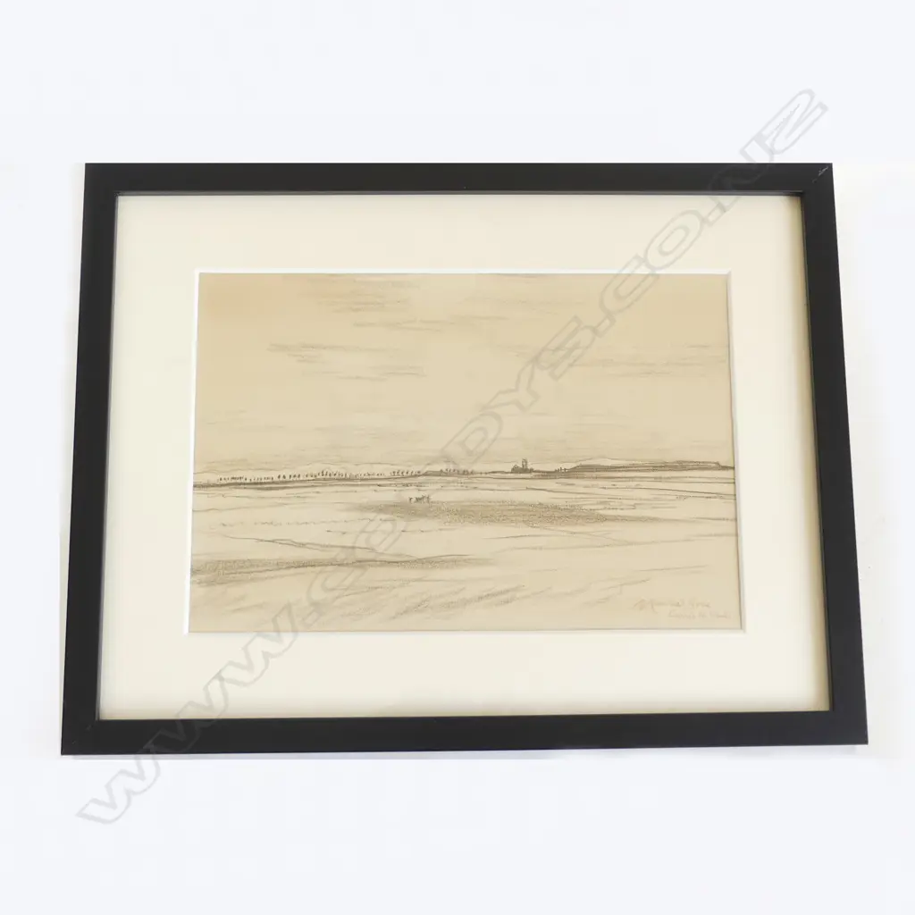 SIR MUIRHEAD BONE (SCOTLAND 1876-1953) 'CASTLE IN WINTER', PENCIL DRAWING, SIGNED 160 x 250mm Image 1++