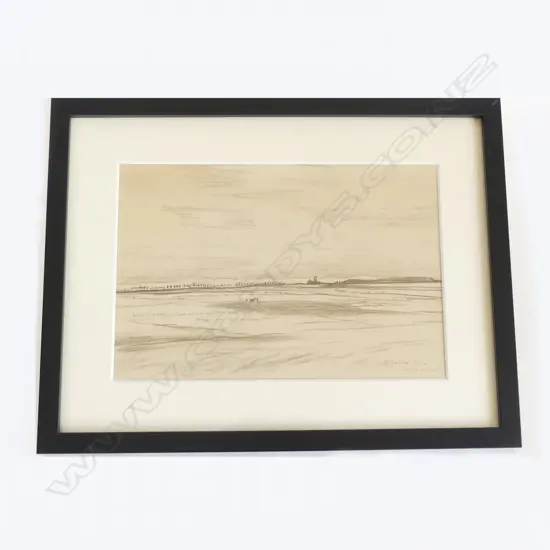 SIR MUIRHEAD BONE (SCOTLAND 1876-1953) 'CASTLE IN WINTER', PENCIL DRAWING, SIGNED 160 x 250mm