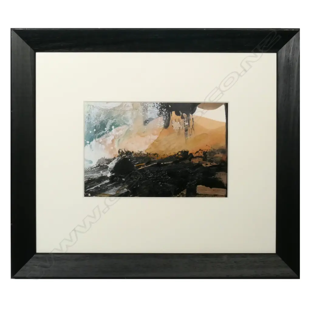 Russell Hollings ‘Black Horse’ - mixed media on board -  signed - 340 x 415mm, Image 1++